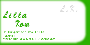 lilla kom business card